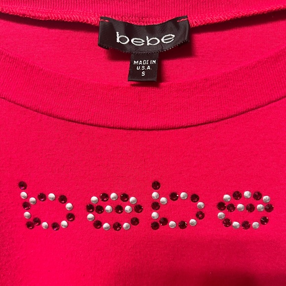 Bebe Logo Pink Long Sleeve Small - Picture 2 of 3